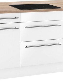 OPTIFIT Kücheninsel Bern, Stellbreite 160x95 cm mit höhenverstellbaren Füßen, mit Metallgriffen