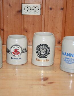 4 Hannen Alt Bierkrüge Hannen Brauerei Mönchengladbach Steinzeug Keramik Krüge - Borken