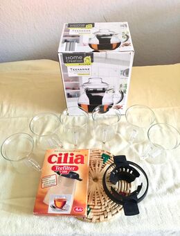 Teegläser - Glaskanne - Halter - Filter + Untersetzer - Berlin Mitte