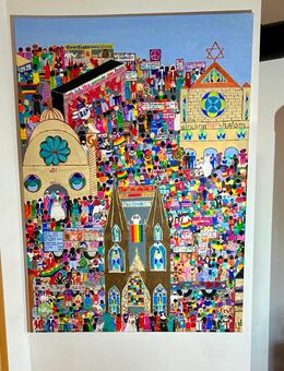 Kölle, Kirche, Karneval, Klaaf, CSD, LGBQ……Tolerant und fröhlich Bild 100x140 cm - Rösrath Zentrum