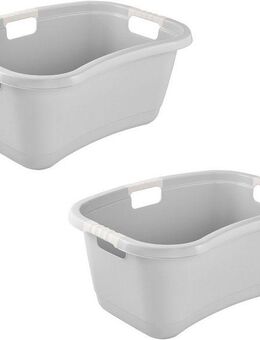 keeeper Wäschewanne janne, 2er Set, Wanne mit Softgriffen, 65 x 45 x 28 cm, 50 l (Set, 2 St), ergonomische Form, komfortable Softgriffe, Hüftstütze