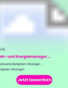 Projekt- und Energiemanager (m/w/d) - Bietigheim-Bissingen