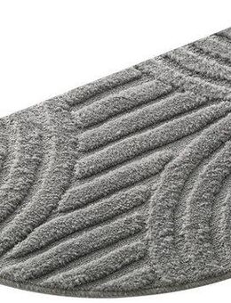 my home Badematte Regona Scandi, Badvorleger, Badezimmer Teppich, Duschvorleger, Höhe 10 mm, rutschhemmend beschichtet, strapazierfähig, Polyester, halbrund, Badteppich, Uni Farben, Hoch-Tief-Effekt, modernes Muster, Zen