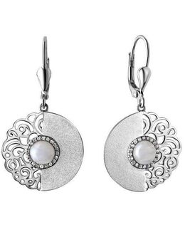 Vivance Paar Ohrhänger 925-Sterling Silber rhodiniert Zirkonia und Achat
