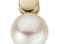 Schmuck Krone Perlenanhänger Anhänger aus 585 Gelbgold mit Süßwasser Perle, Gold 585