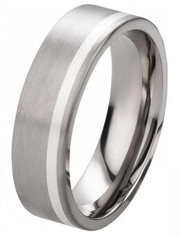Herrenring Titanring mit Silber HT014 mit gratis Gravur - Aholming