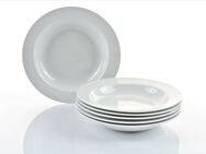 Retsch Arzberg Suppenteller HEIKE WEISS 21 cm, Set 6-tlg. für 6 Personen, rund Porzellan, (6 St), Allrounder für jeden Tag - langlebig und universell einsetzbar