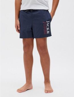 Jack & Jones Junior Badeshorts JPSTMAUI mit Logoprint und praktischen Taschen bedruckt, modisch, regular fit, Web