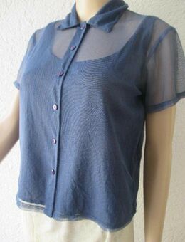 NEU * Edel * duftig * Seiden- Chiffon * Abend * Ausgeh * Hemd- Bluse "ANJA B." Gr. 36- 38/ S * rauch- jeans- blau * - Riedlingen