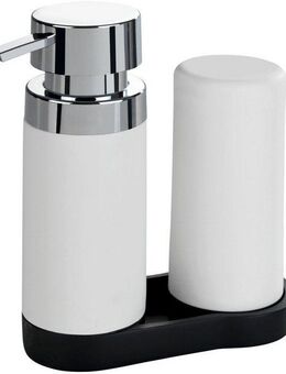 WENKO Spülmittelspender Modell Easy Squeez-e, Spülstation, Spülmittel- und Seifenspender aus Silikon, je 250 ml