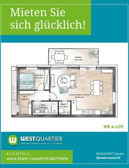 ZUR MIETE - 2-Zimmer-Wohnung mit Balkon in 97318 Kitzingen (WE 4-L09) - Kitzingen