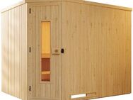 weka Sauna Element-Ecksauna VARBERG 4, BxTxH: 244 x 194 x 199 cm, 68 mm, vorgefertigte Elemente, isolierte Holztür