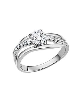 Zeeme Fingerring Silber 925 rhodiniert mit Zirkonia weiß