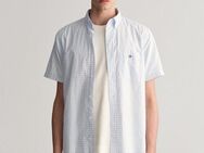 Gant Kurzarmhemd Regular Fit Gingham Popeline Hemd strapazierfähig pflegeleicht kariert mit einer kleinen Logostickerei auf der Brusttasche