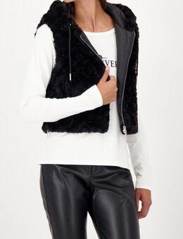 Monari Fellimitatweste Regular fit mit Kapuze