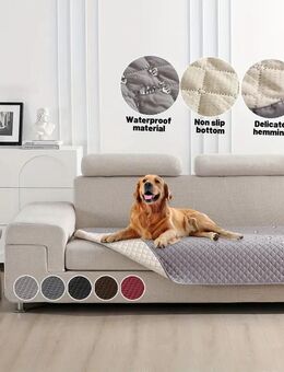 Wasserdichter & Rutschfester Hundebettbezug Ideal als Matratzenbezug, Haustierdecke, Möbel-/Couchschutz 75x180cm hellgrau - Ingolstadt
