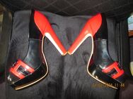 Sexy Lack Plateau High Heels schwarz-rot Gr. 39 - NEU - Rottendorf