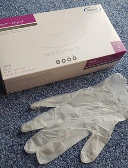 f03) Vinyl Handschuhe Größe L - Einweghandschuhe transparent MaiMed Untersuchungshandschuhe - Garbsen