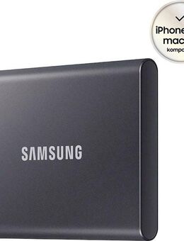 Samsung T7 SSD-Festplatte (1 TB) 1050 MB/S Lesegeschwindigkeit, 1000 MB/S Schreibgeschwindigkeit