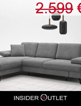 Kleines Ecksofa 247x171cm Grau PUR-Schaum Skandi Design - Köln