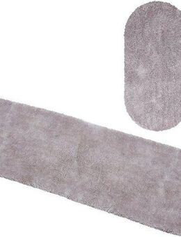 Bruno Banani Hochflor-Bettumrandung Dana Teppich, Kundenliebling, Höhe 30 mm, (3-tlg), unifarben, Mikrofaser, pflegeleicht, Bettvorleger, Schlafzimmer