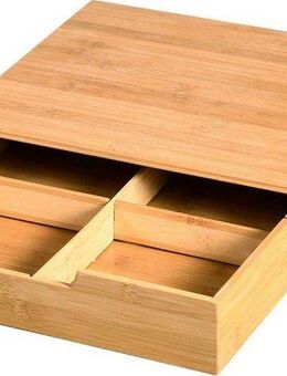 KESPER® Teebox, Holzwerkstoff, (1-tlg), mit herausziehbarer Schublade, aus FSC®-zertifiziertem Bambus