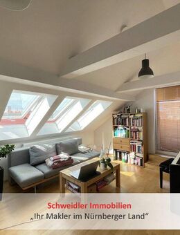 Über den Dächern von Johannis: Schöne 2-Zimmer-DG-Wohnung mit Dachbalkon zur Miete (5. OG) - Nürnberg