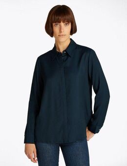 Tommy Hilfiger Hemdbluse SOFT VISCOSE REGULAR LS SHIRT in Unifarbe, mit Metalllabel