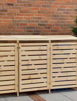 promadino Mülltonnenbox Vario III, für 3 Tonnen, robust aus zertifiziertem Kiefernholz