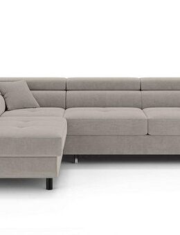 OTTO home Ecksofa AADEN Schlafsofa mit verstellbaren Kopfstützen, B/T/H: 254/199/90 cm, mit Bettfunktion und Bettkasten, Ottomane rechts/links bestellbar