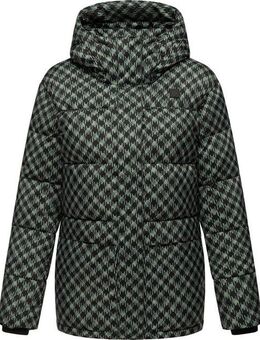 Ragwear Steppjacke Wikesh Print Wasserdichte Damen Winterjacke mit Hahnentritt-Muster