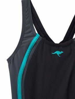 KangaROOS Badeanzug sportiver Stil, mit Kontrastnähten, Marken-Logo-Print
