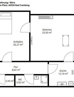 Gemütliche 2-Zimmer Wohnung mit großem Schlaf-/ und Wohnzimmer direkt im Bahnhof Bad Camberg - Bad Camberg