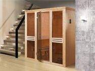 weka Sauna Elementsauna KAARINA 2, BxTxH: 177 x 194 x 199 cm, 68 mm, platzsparende Nischensauna, 2 Fensterelemente, moderne Ganzglastür