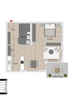 2-Zimmer Wohnung mit Balkon und Aufzug im betreuten Wohnen - Siegelsbach