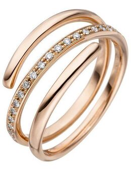 JOBO Diamantring, 585 Roségold mit 20 Diamanten