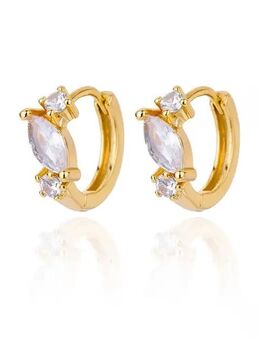 ☝️☝️☝️ Ohrringe, Creole, elegant, Zirkonia, Edelstahl Gold, NEU ⭐⭐⭐⭐⭐ - Gersthofen
