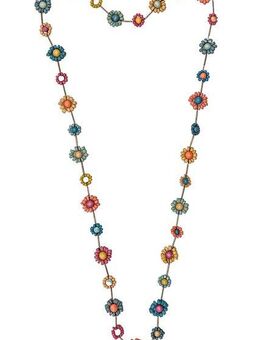 COLLEZIONE ALESSANDRO Lange Kette Blume, Blumen, geformt aus kleinen Holzperlen