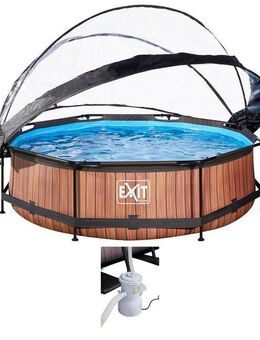 EXIT Framepool inkl. multifunktionaler Abdeckung (Set, 4-tlg), ØxH: 300x76 cm, mit Filterkartuschen-Pumpe und Abdeckung