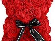 Linder Exclusiv GmbH Dekofigur Rosenbär 25 cm Rosen-Bär Bastelschaumstoff Dekoration, mit Schleife "Especially for You"