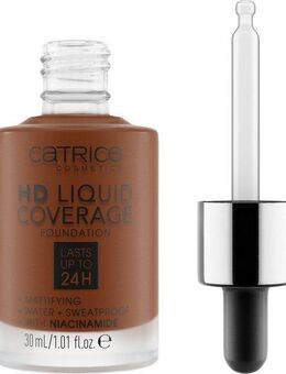 Catrice Foundation HD Liquid Coverage Foundation, Flüssig, mattierend, softe Textur, hohe Deckkraft, wasserfest.