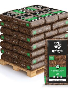 Rindenmulch Mulch Garten Dekor Kiefer Grob 20-60mm 70l x 36 Sack 2520l Palette Set534 - Wuppertal