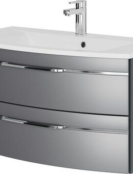 Saphir Waschtisch Serie 7045 Mineralmarmor-Waschtisch und Unterschrank, 91 cm breit, Waschplatz mit 2 Schubladen, Badmöbel Set mit Waschtisch