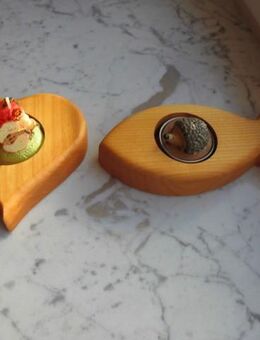 Holz Herz+Fisch 2 Teelichthalter Leuchter Deko Pfingstweid zus. 7,- - Flensburg