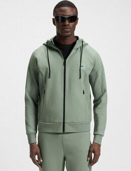 BOSS GREEN Sweatjacke Saggy Rib mit tonigen Einsätzen