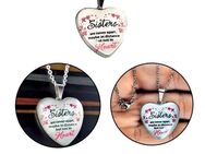 Halskette mit Herz Anhänger Geschenkidee für Schwester Sister Modeschmuck Rosa Weiß 8,90 €* - Villingen-Schwenningen