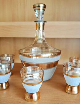 Vintage Set-Karaffe mit 5 Gläser - Likör, Schnaps - Gera
