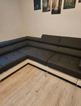 Ecksofa Anthrazit/weiß mit Bettfunktion und Kasten - Oelsnitz (Erzgebirge)
