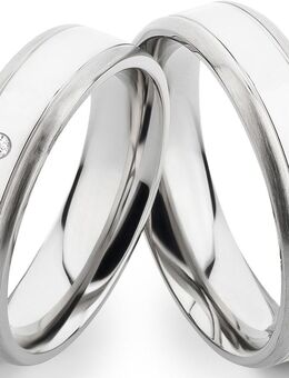 Edelstahlringe E010 mit Zirkonia und Gravur - Aholming