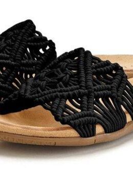 LASCANA Pantolette Mule, Sandale, offener Schuh mit modischem Häkelmuster VEGAN